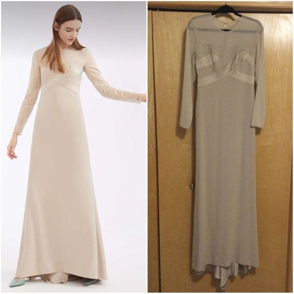 Maxmara Satin-back dress, sand